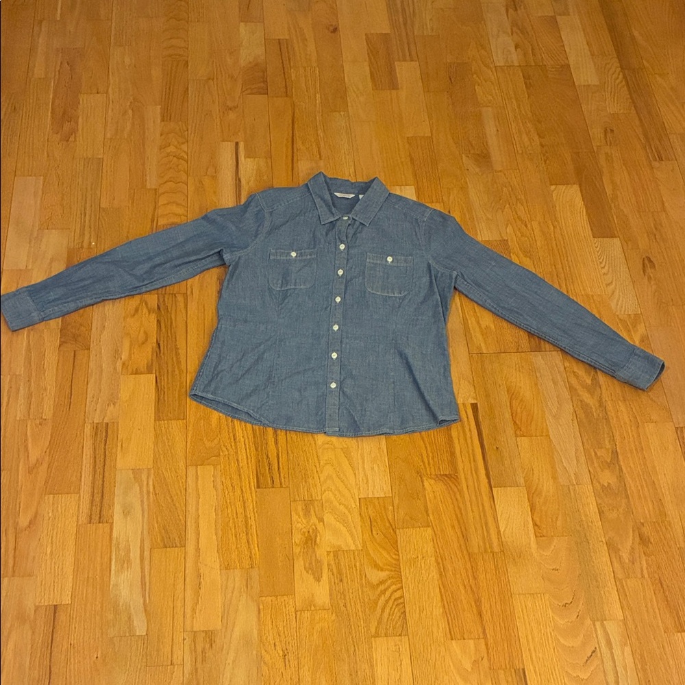 Dockers Denim Long Sleeve Button-Up Shirt